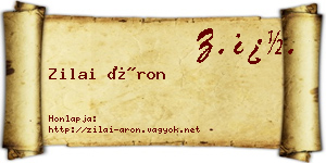 Zilai Áron névjegykártya